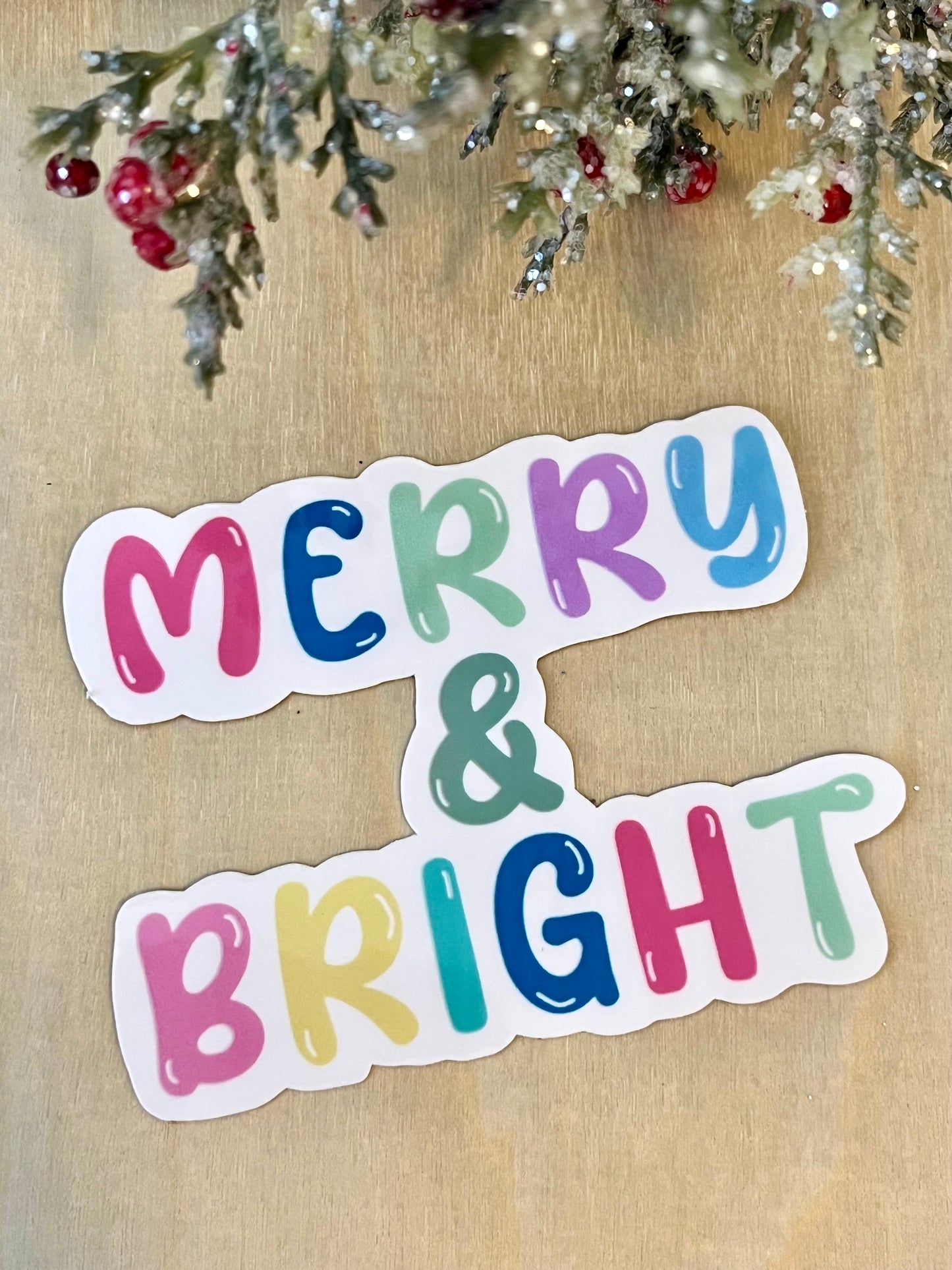 Merry & Bright Vinyl Sticker