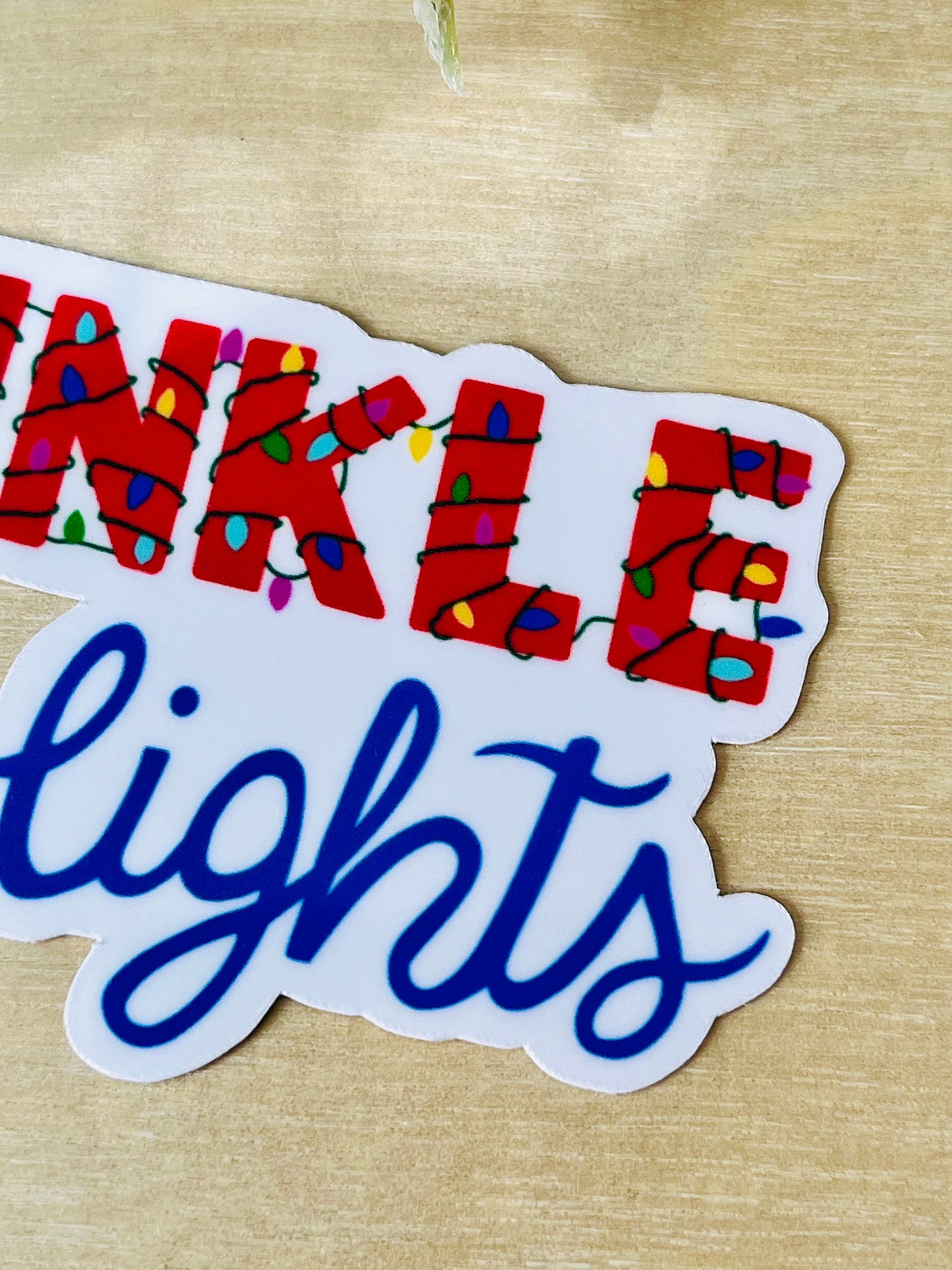Twinkle Lights Christmas Vinyl Sticker