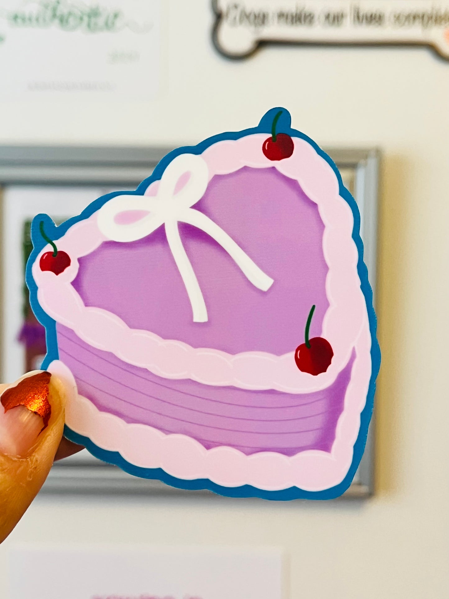 Heart Cake Vinyl Sticker