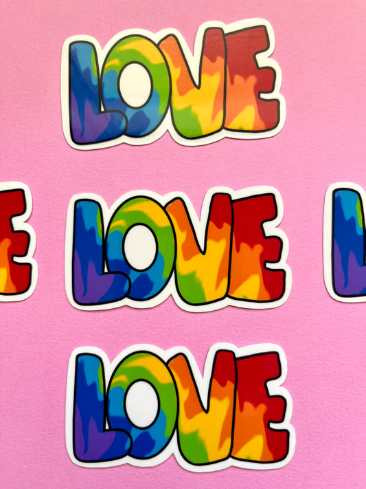 Rainbow LOVE Vinyl Sticker