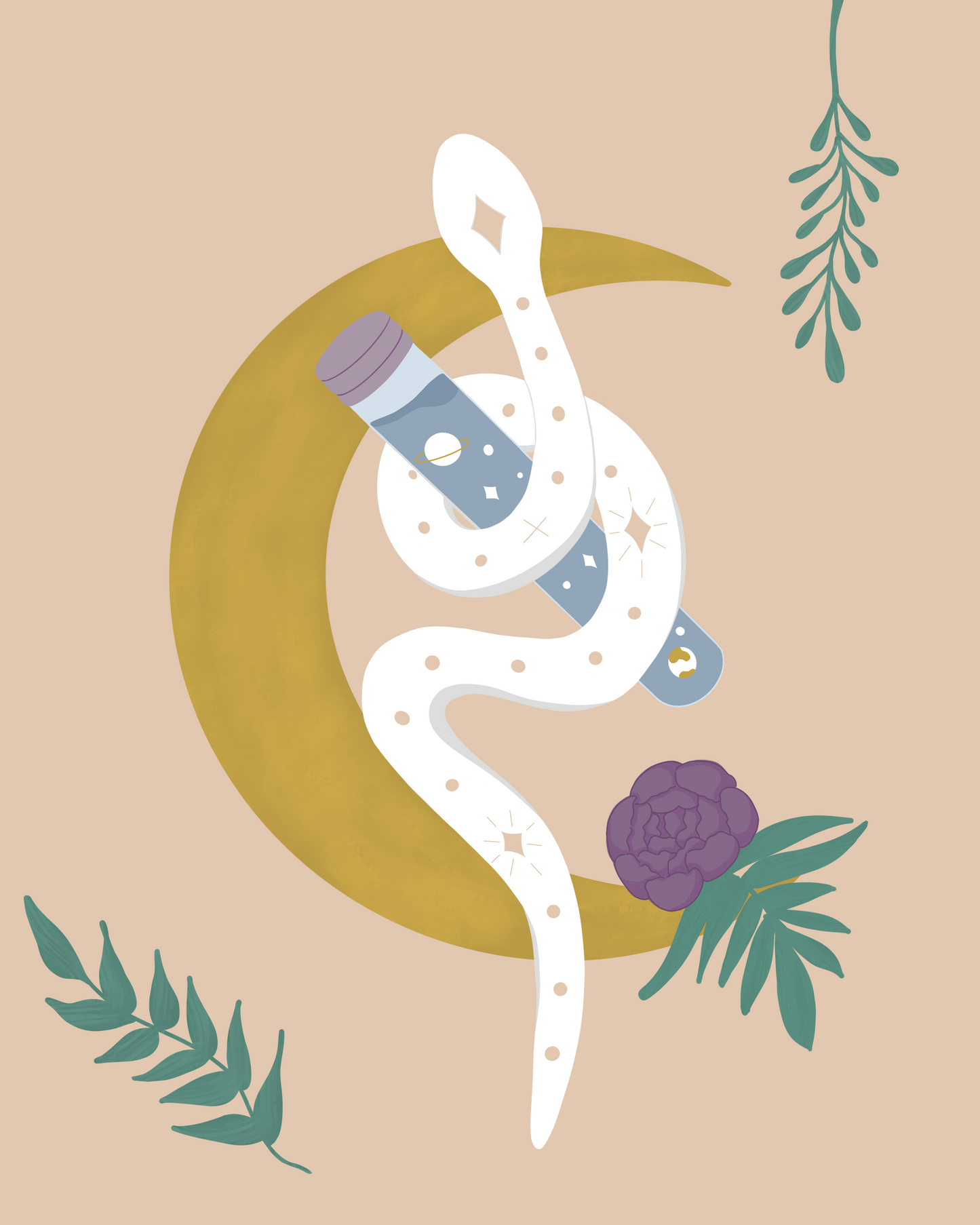 Snake Moon Art Print