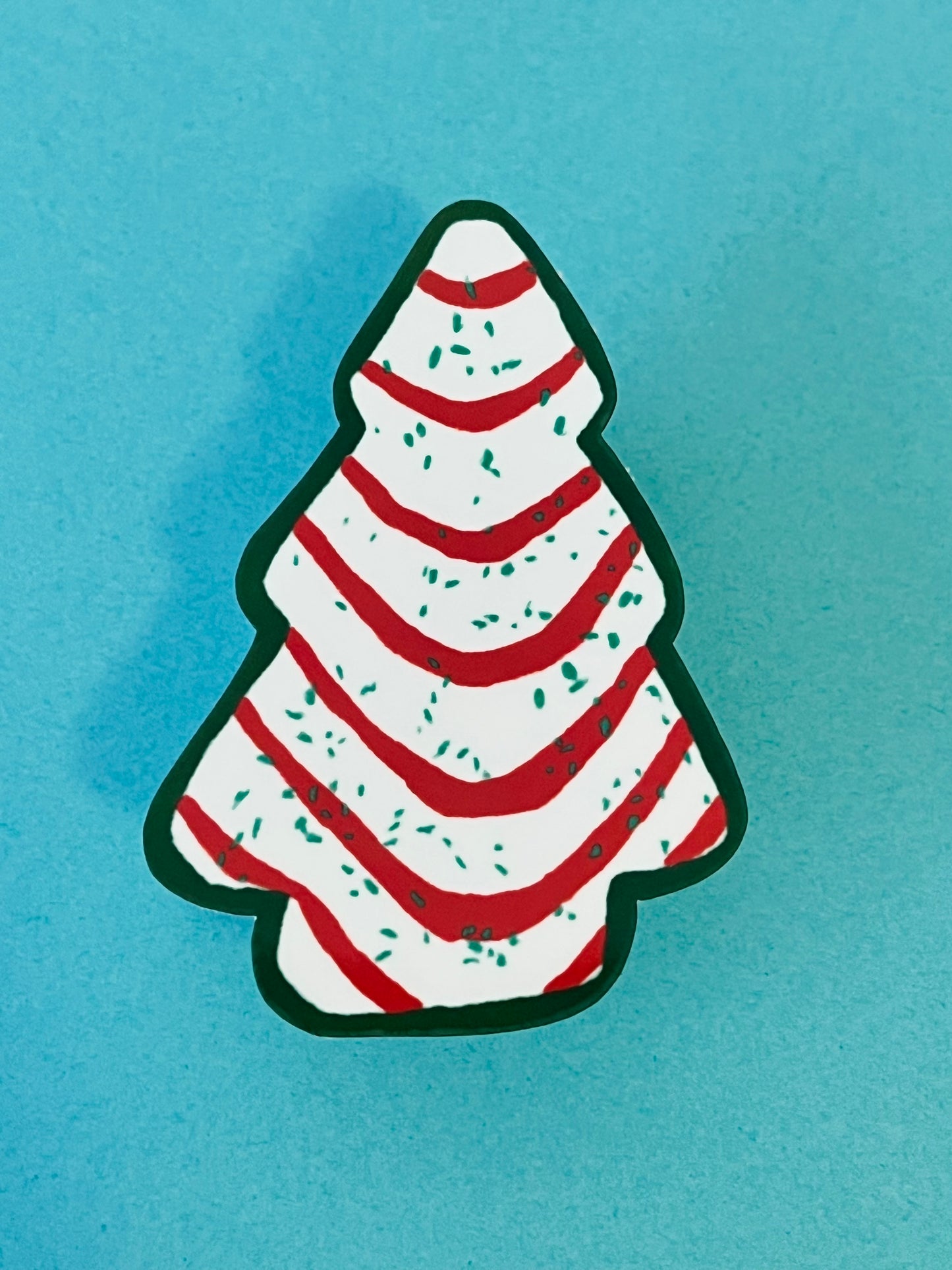 Christmas Tree Cake Vinyl Sticker