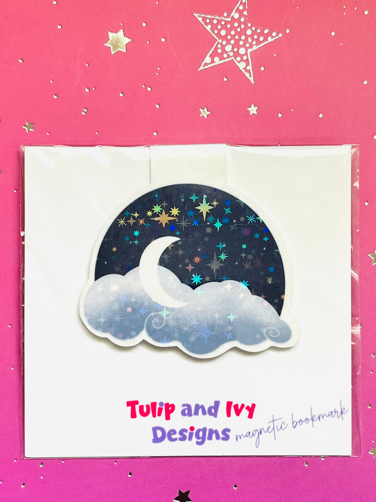 Moon and Stars Magnetic Bookmark