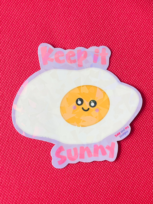 Keep It Sunny Holographic Egg Sticker