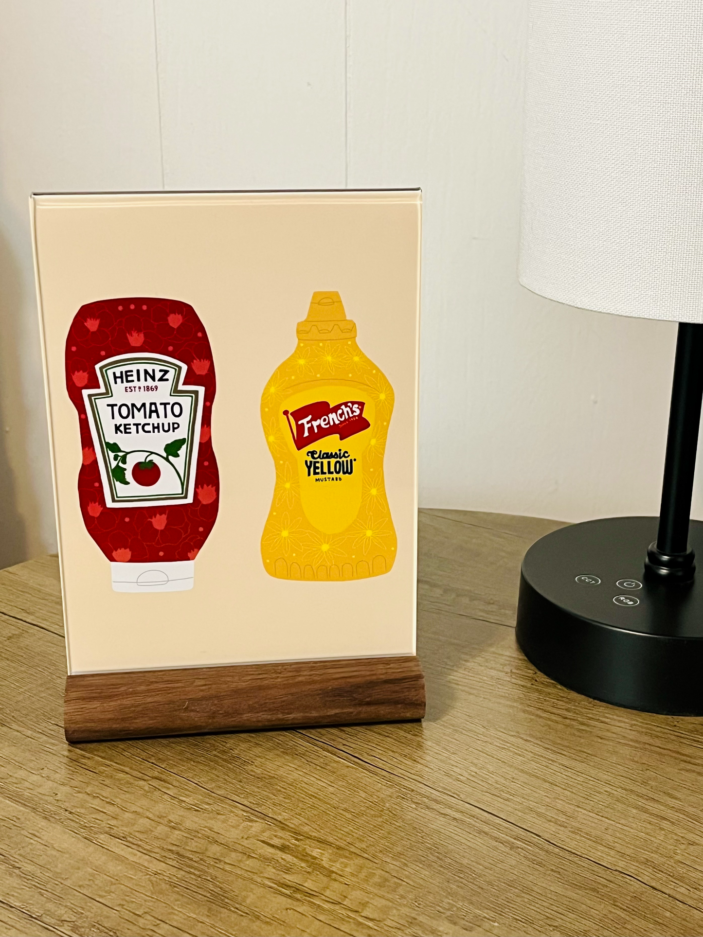 Floral Ketchup and Mustard Mini Art Print