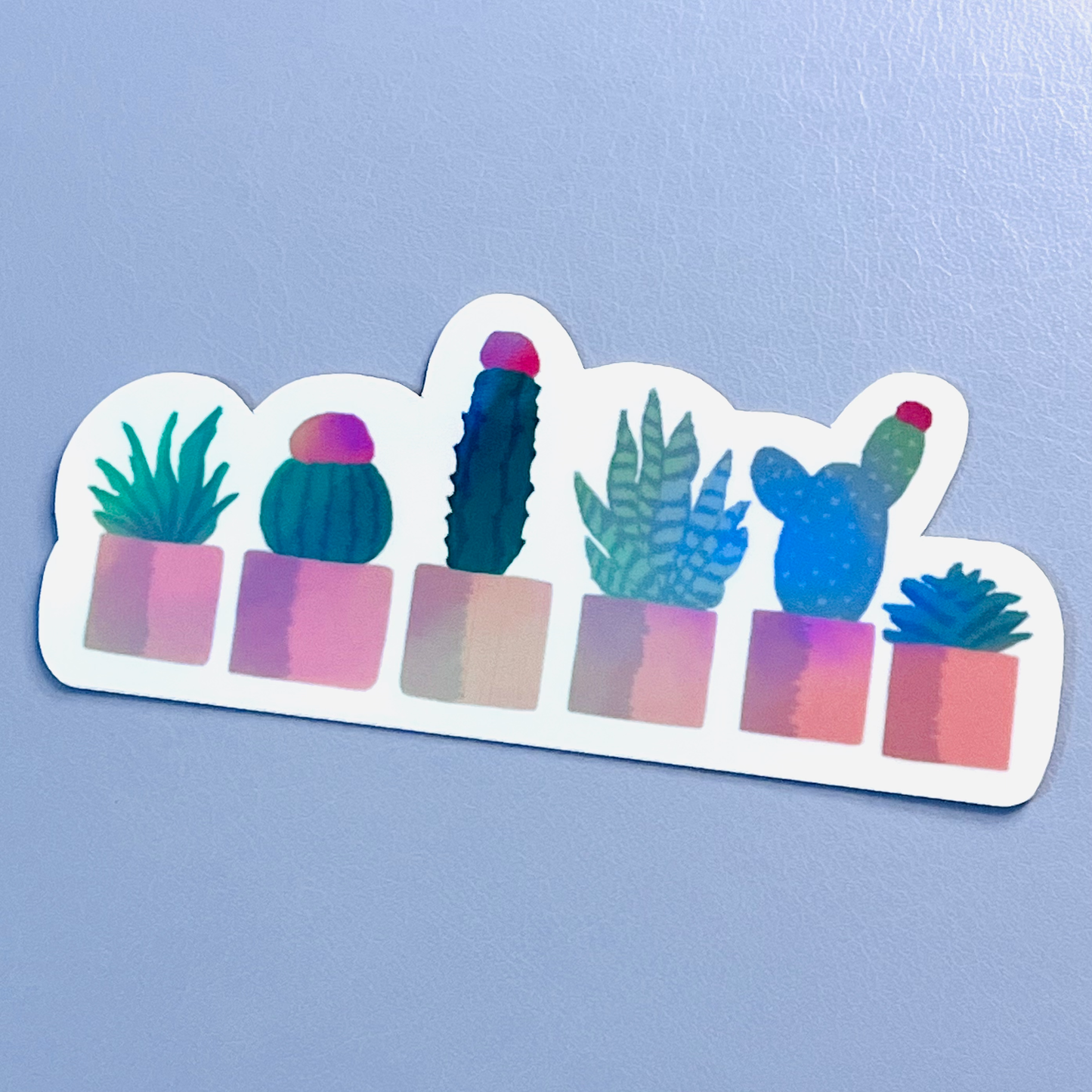 Mini Succulents Holographic Vinyl Sticker