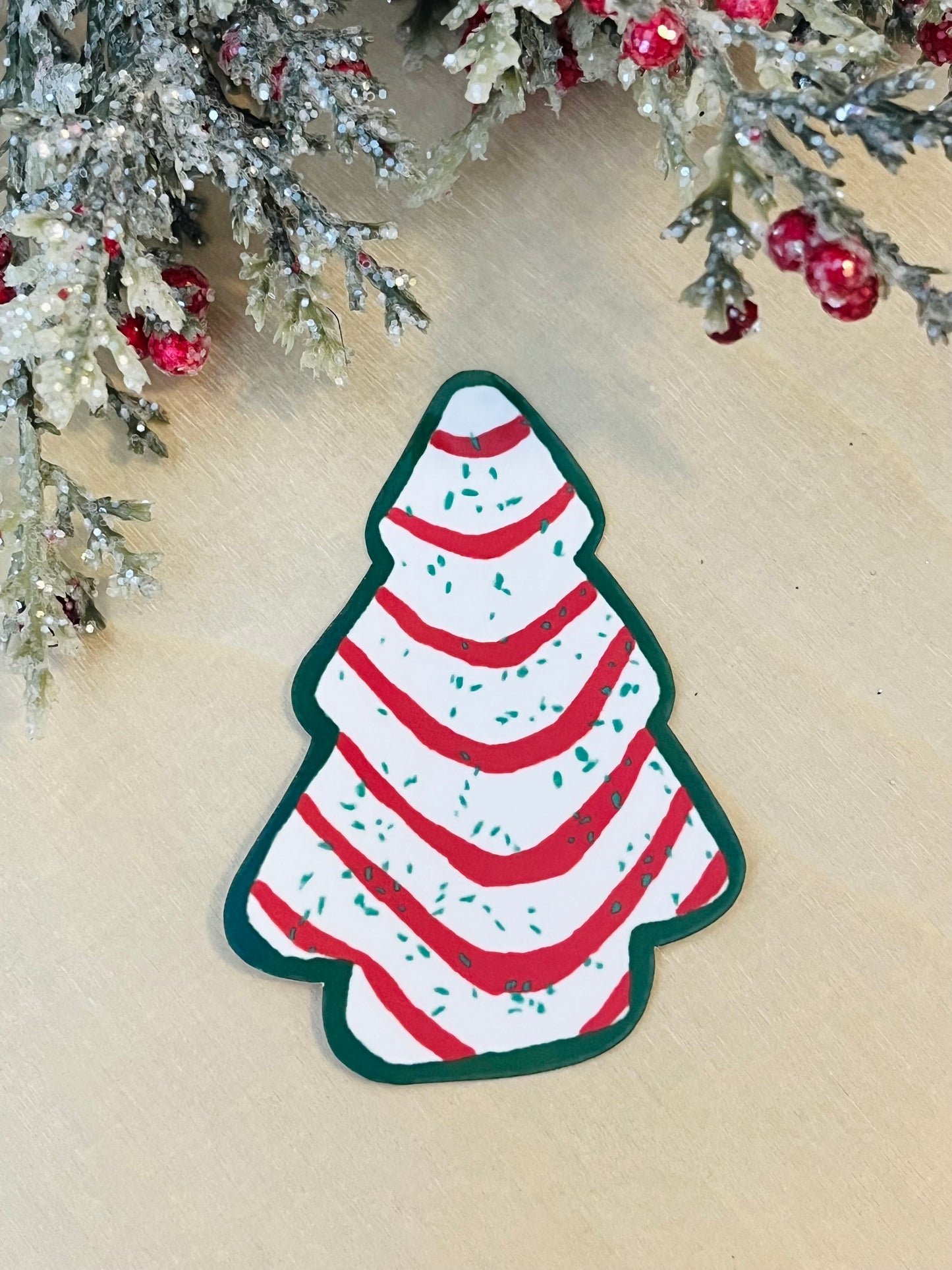 Christmas Tree Cake Vinyl Sticker