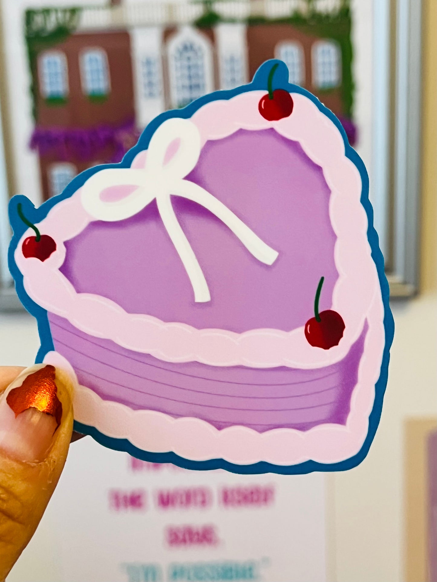 Heart Cake Vinyl Sticker