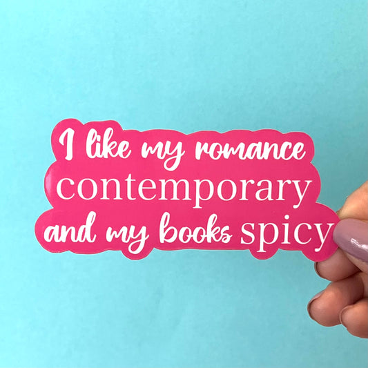 Spicy Book Lover Sticker, Romance Reader Pink Sticker