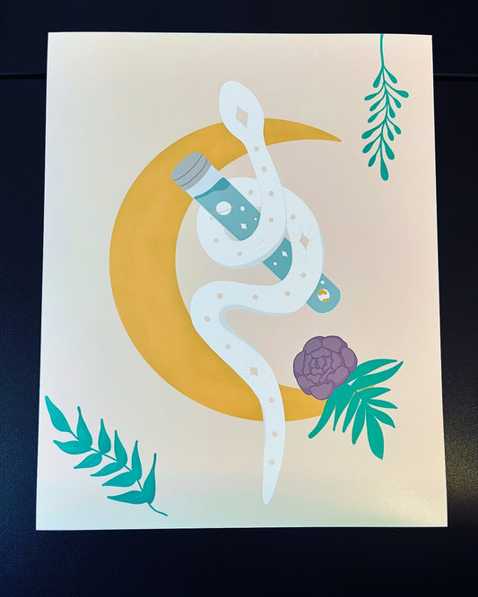 Snake Moon Art Print