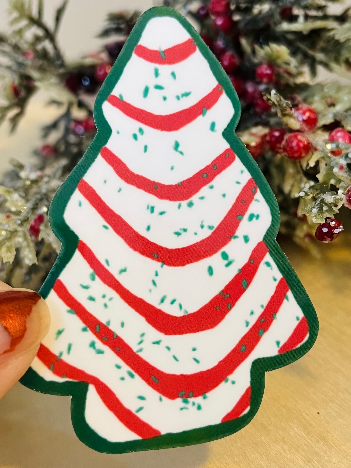 Christmas Tree Cake Vinyl Sticker