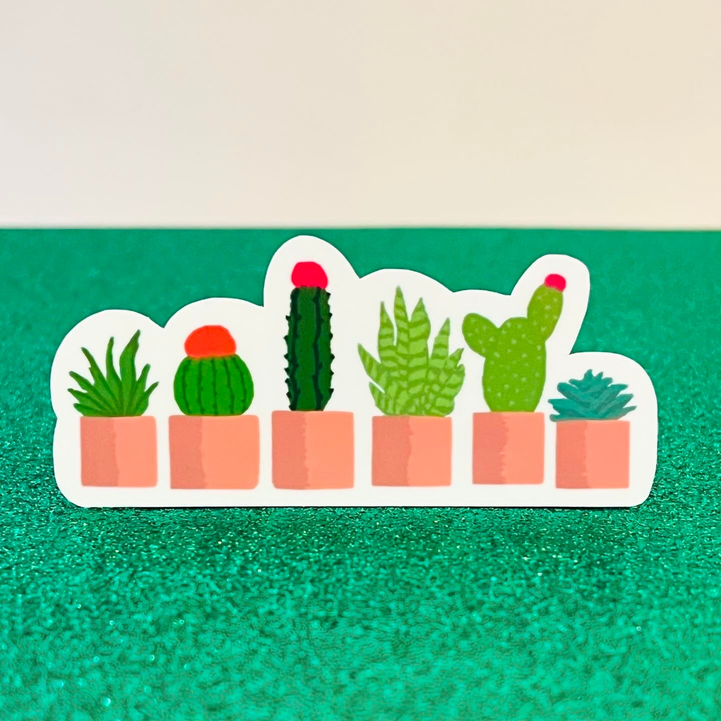 Mini Potted Succulents vinyl sticker