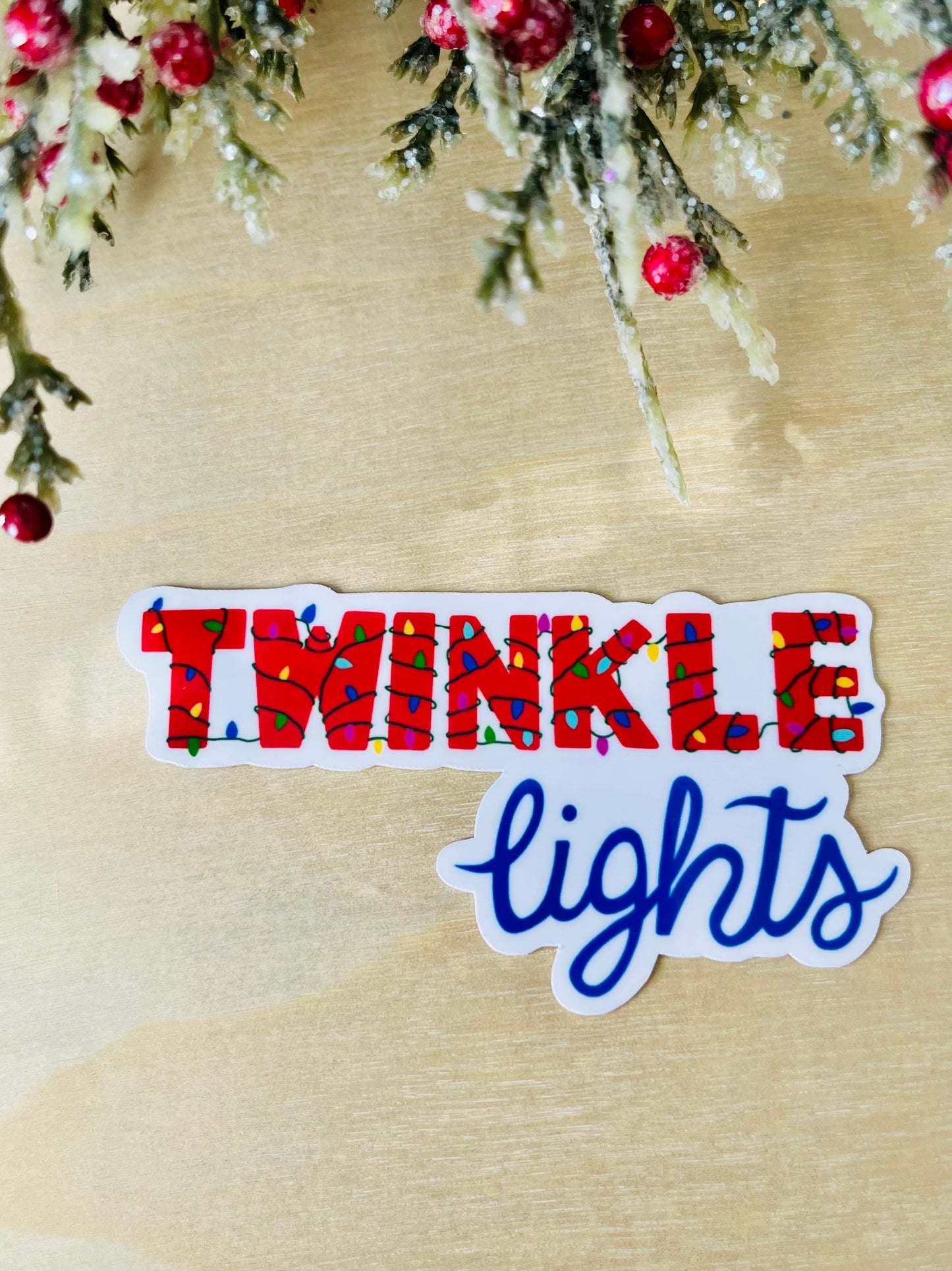Twinkle Lights Christmas Vinyl Sticker