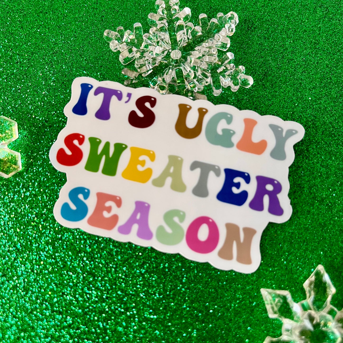 Ugly Sweater Season Vinyl Sticker