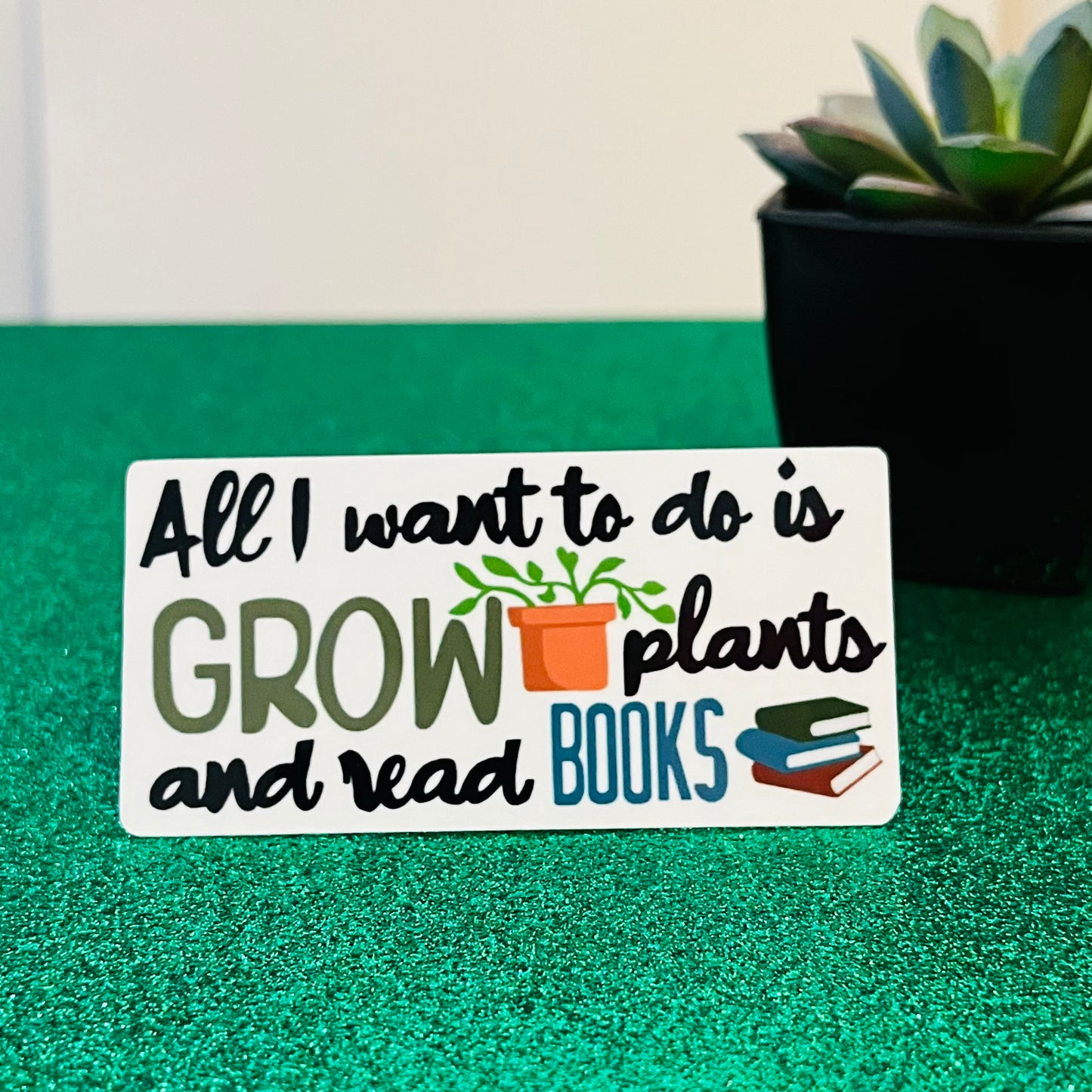 Plants and Books Vinyl Sticker