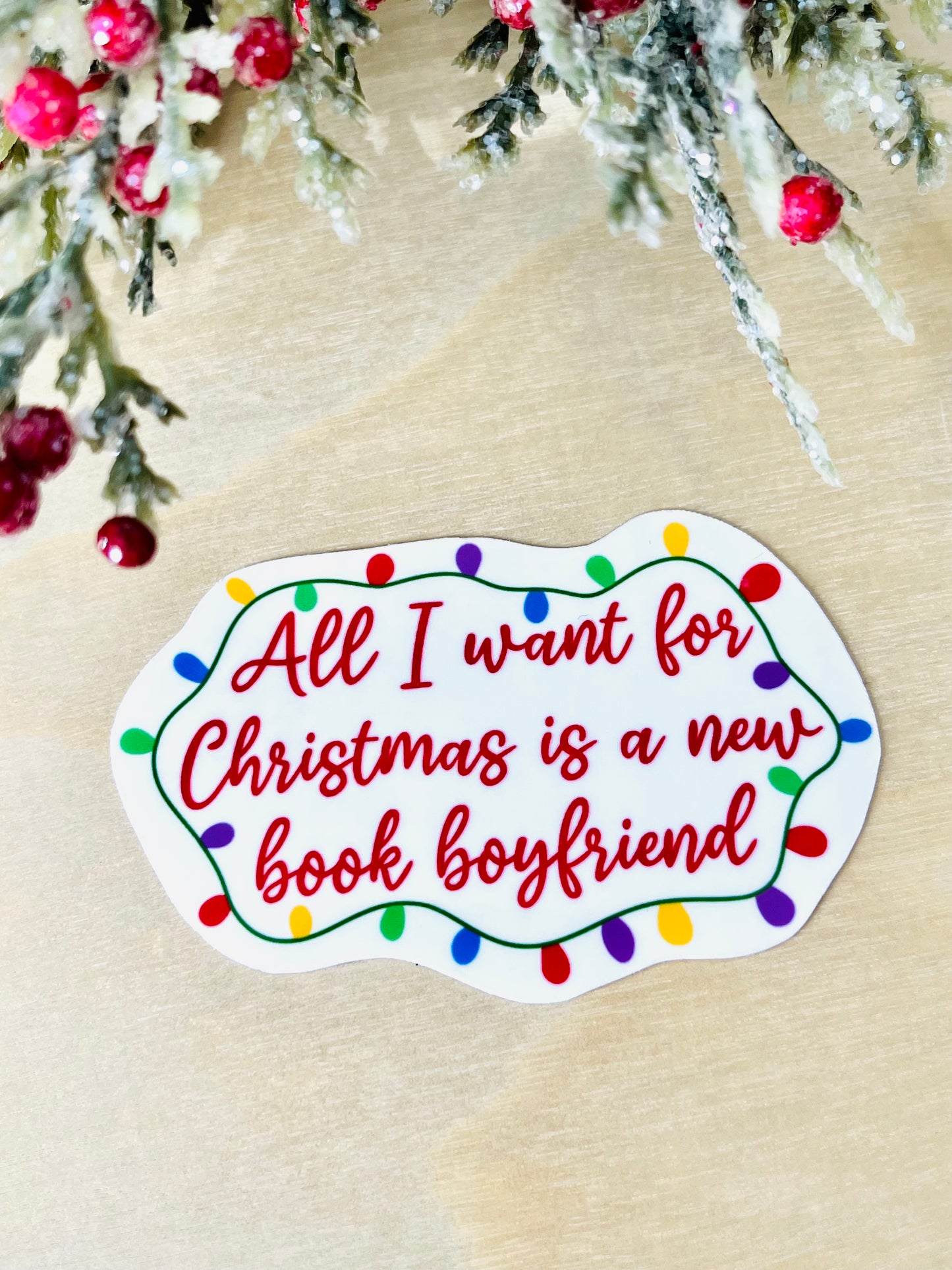 Book Boyfriend for Christmas Vinyl Sticker