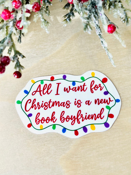 Book Boyfriend for Christmas Vinyl Sticker