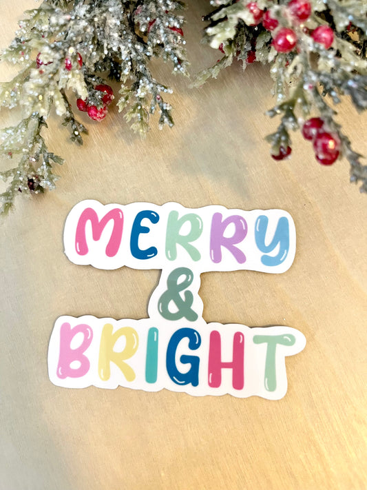 Merry & Bright Vinyl Sticker