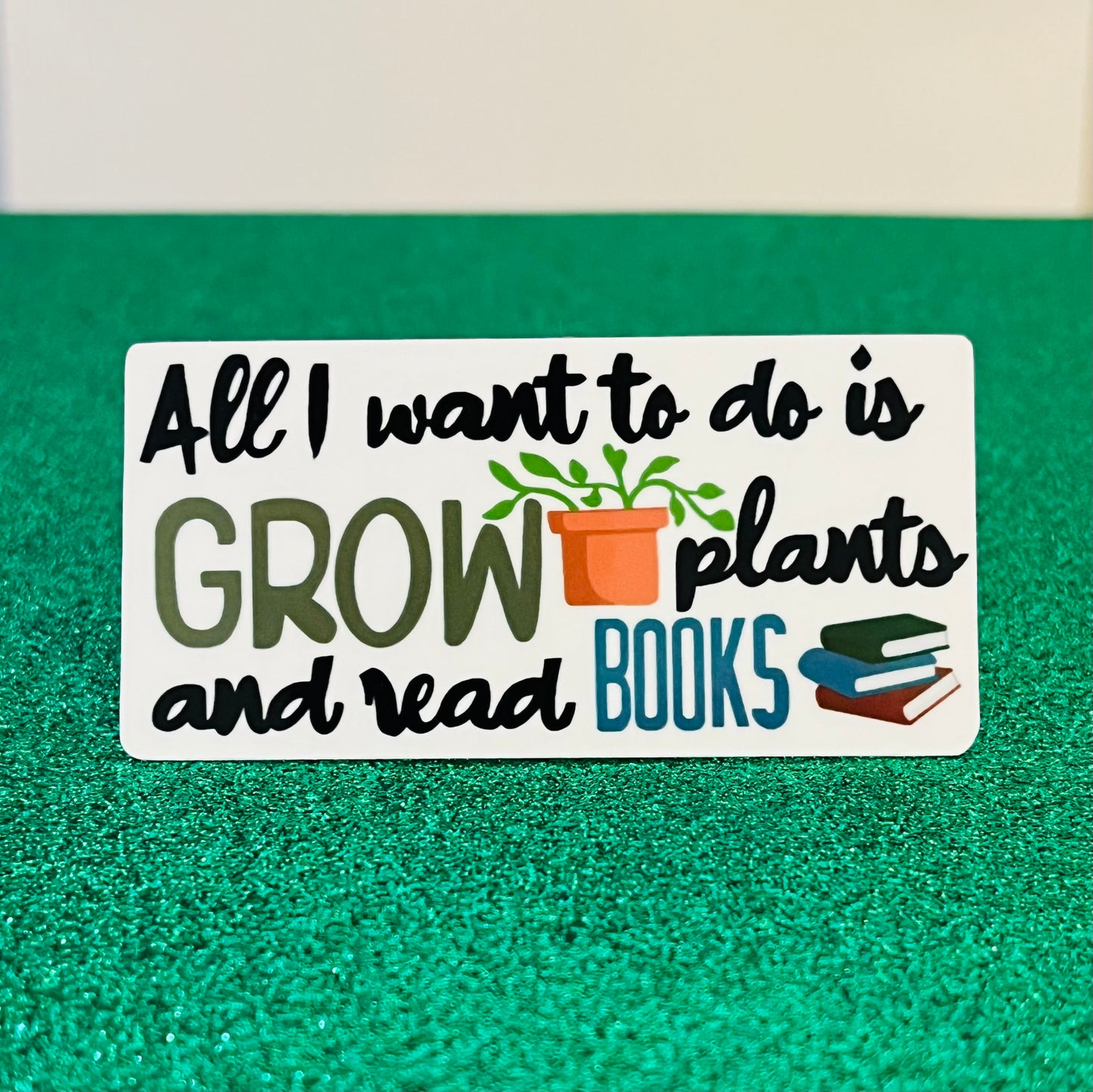 Plants and Books Vinyl Sticker