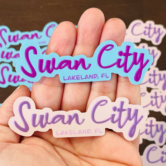 Swan City Lakeland Florida Vinyl Sticker