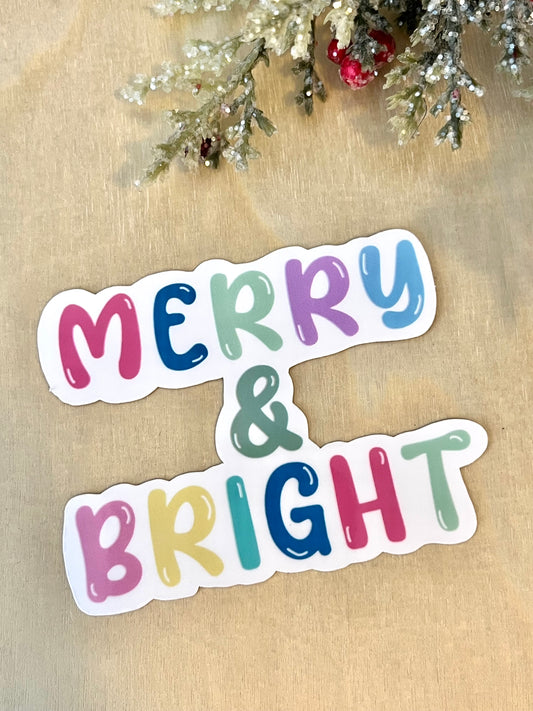 Merry & Bright Vinyl Sticker