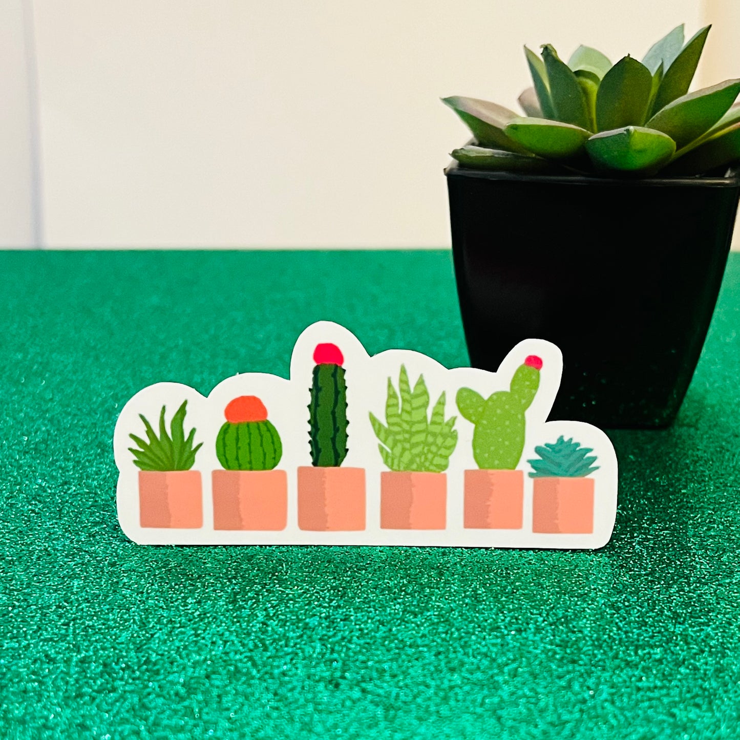 Mini Potted Succulents vinyl sticker