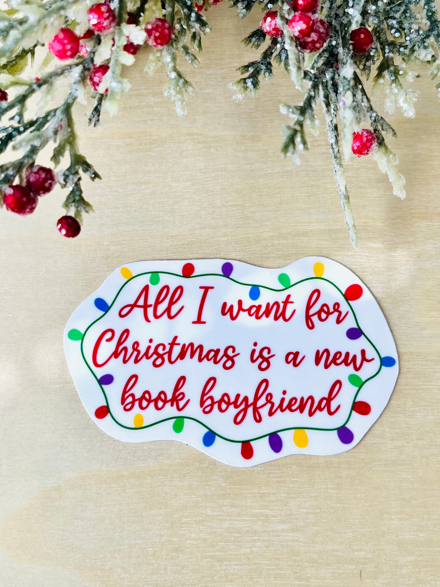 Book Boyfriend for Christmas Vinyl Sticker
