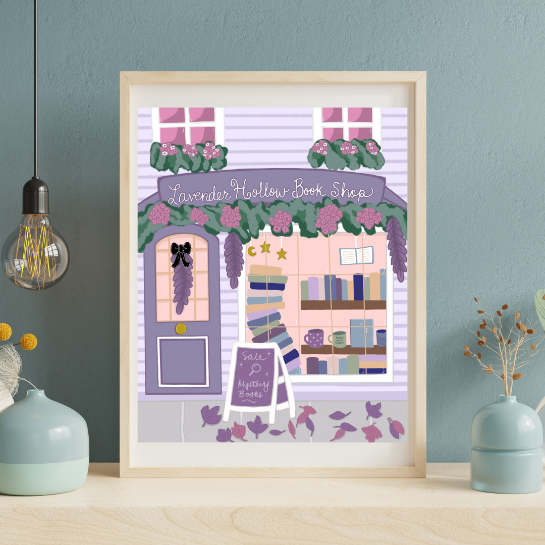 Lavender Hollow Book Shop Art Print