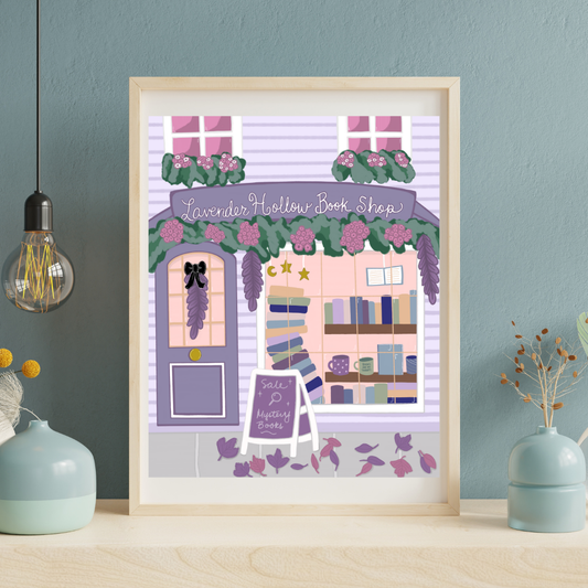 Lavender Hollow Book Shop Art Print