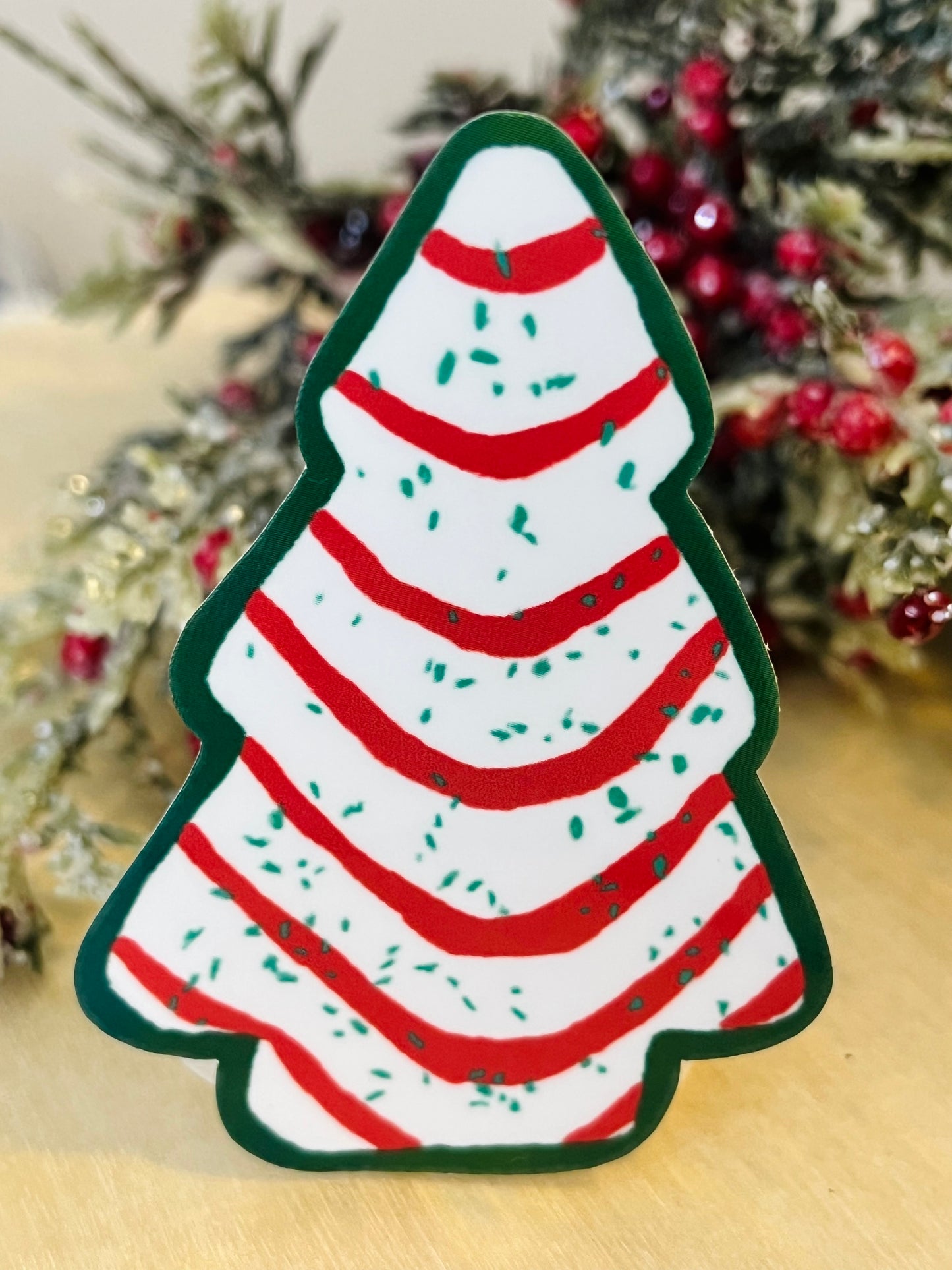 Christmas Tree Cake Vinyl Sticker
