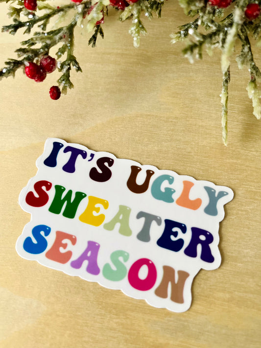 Ugly Sweater Season Vinyl Sticker
