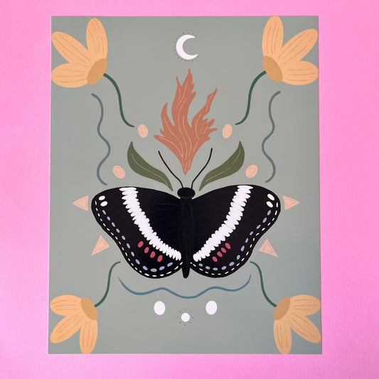 Lunar Butterfly Art Print