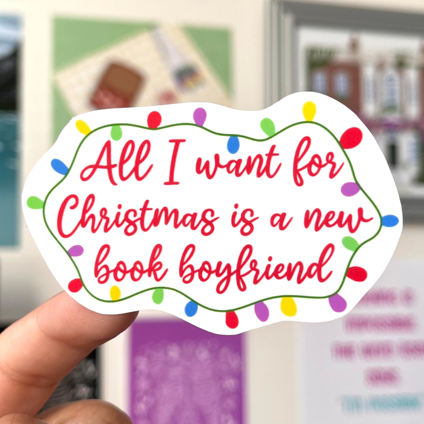 Book Boyfriend Christmas Sticker