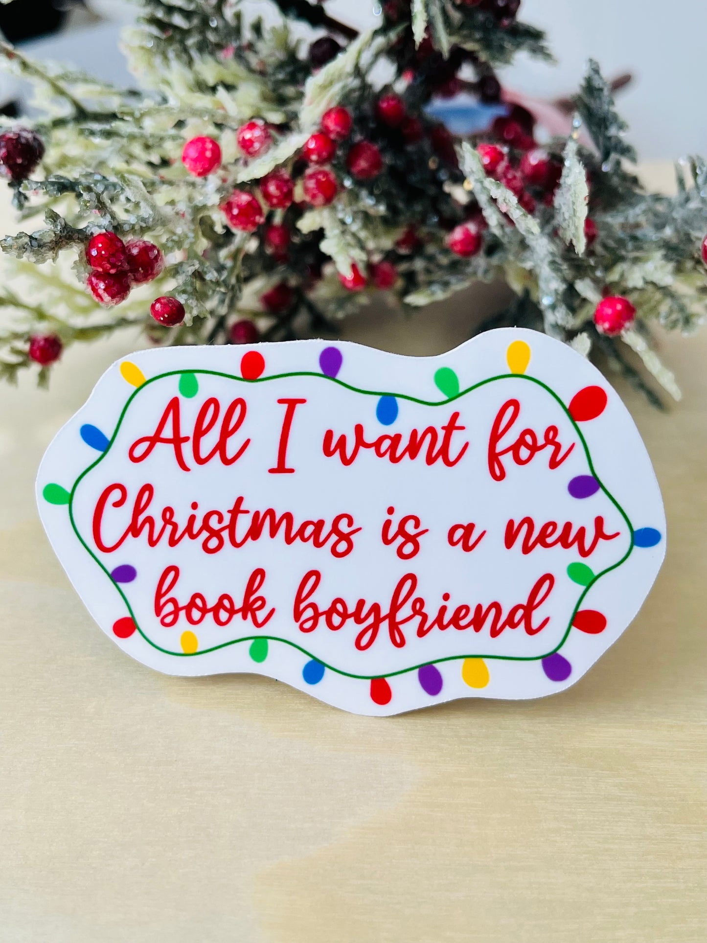 Book Boyfriend for Christmas Vinyl Sticker