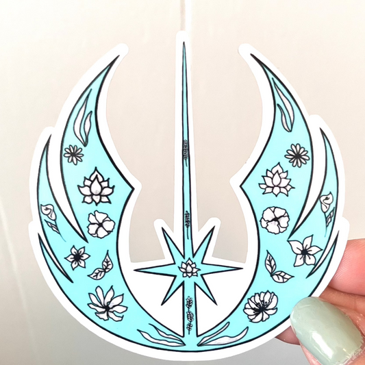 Floral Jedi Crest Star Wars Sticker