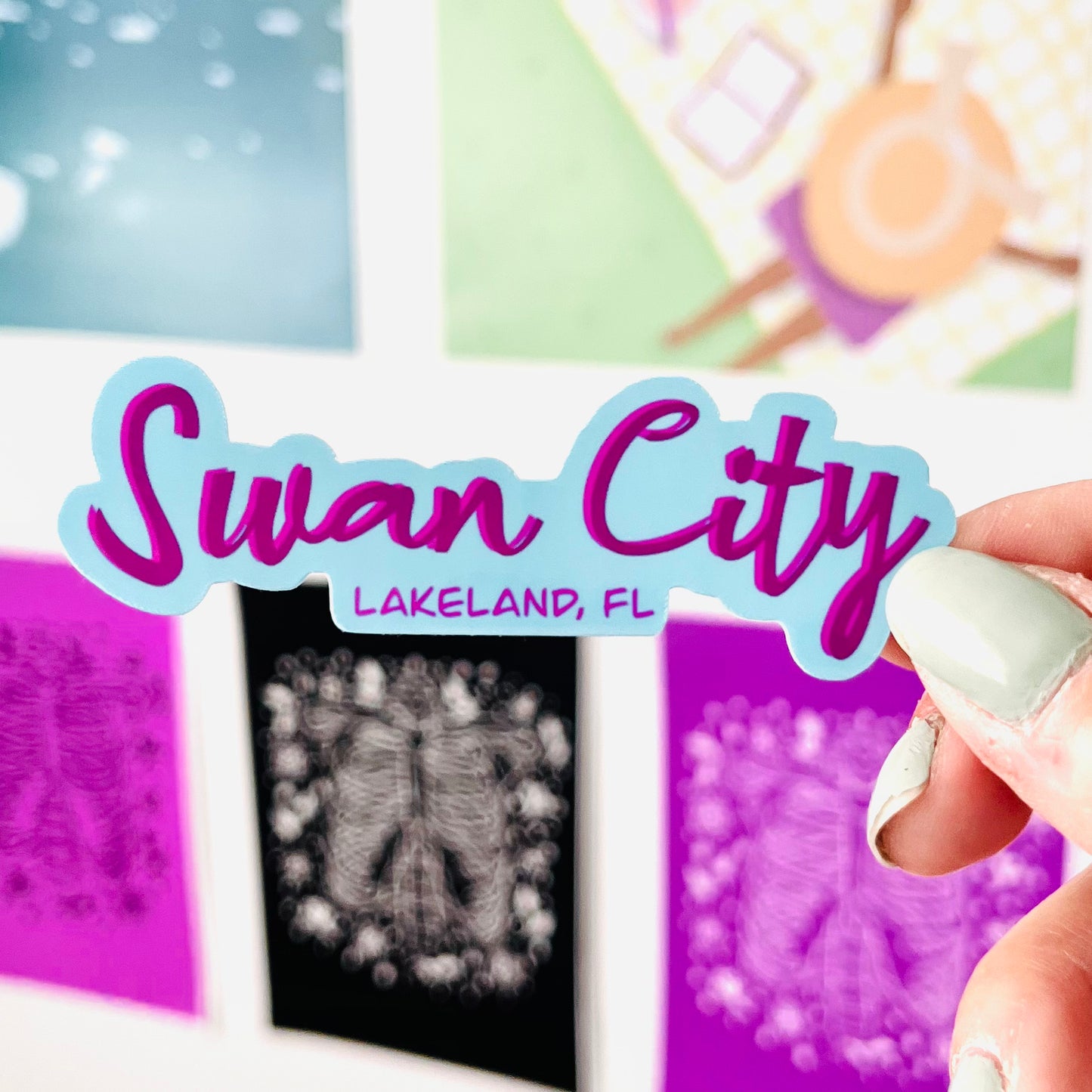 Swan City Lakeland Florida Vinyl Sticker