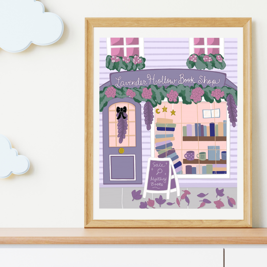 Lavender Hollow Book Shop Art Print
