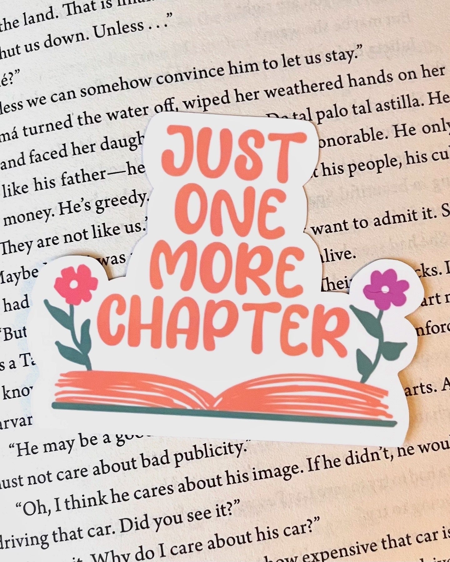 Just One More Chapter Bookish Sticker