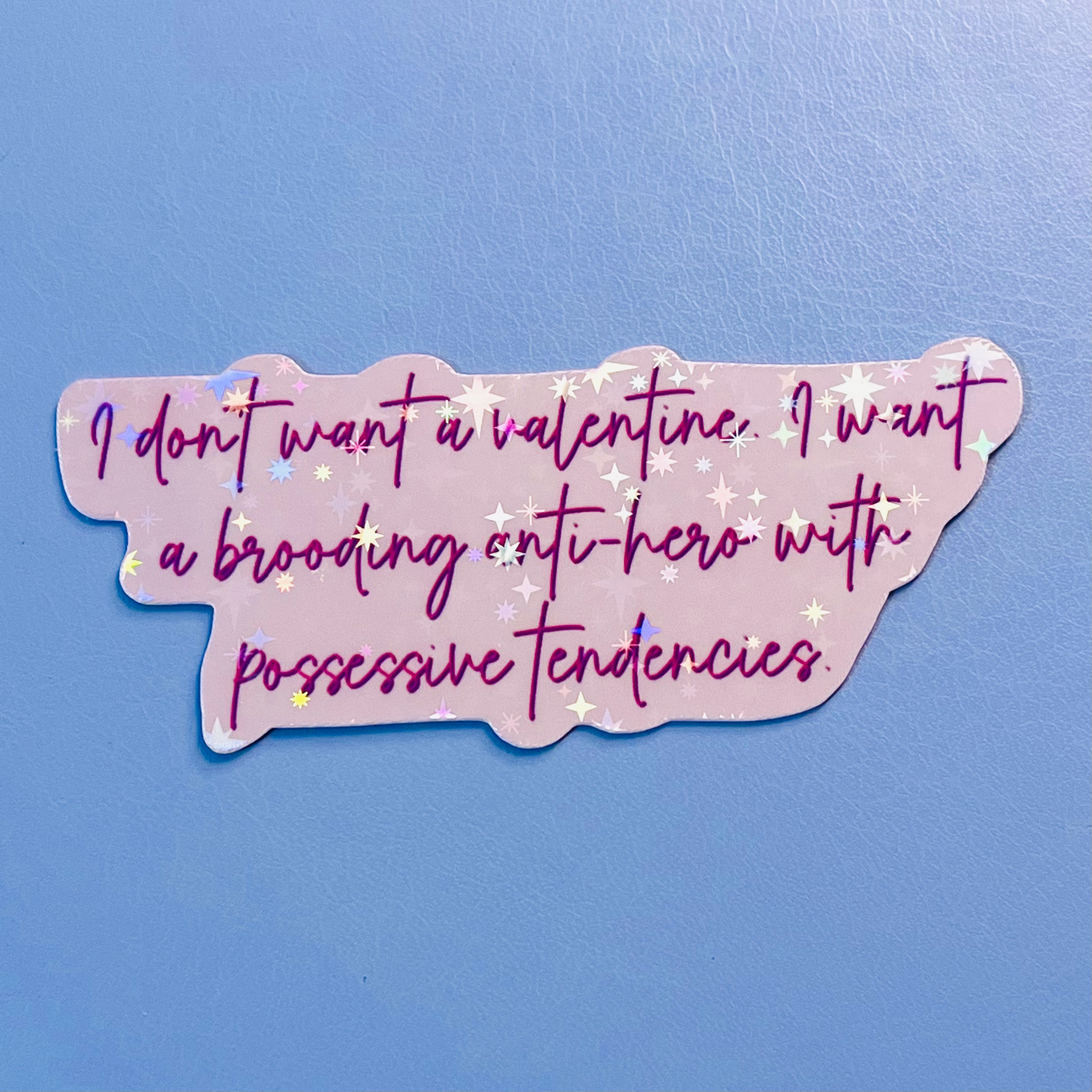 Brooding Anti-Hero Book Boyfriend Holographic Sticker