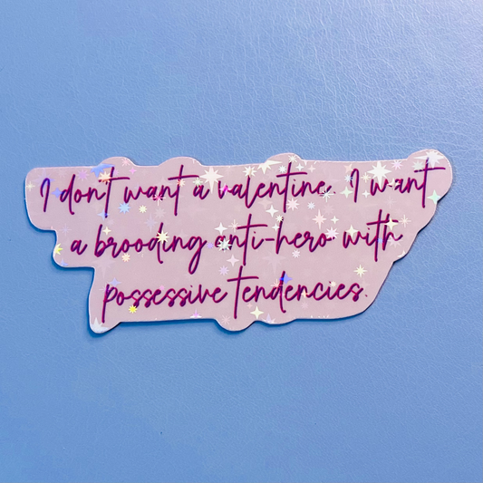 Brooding Anti-Hero Book Boyfriend Holographic Sticker