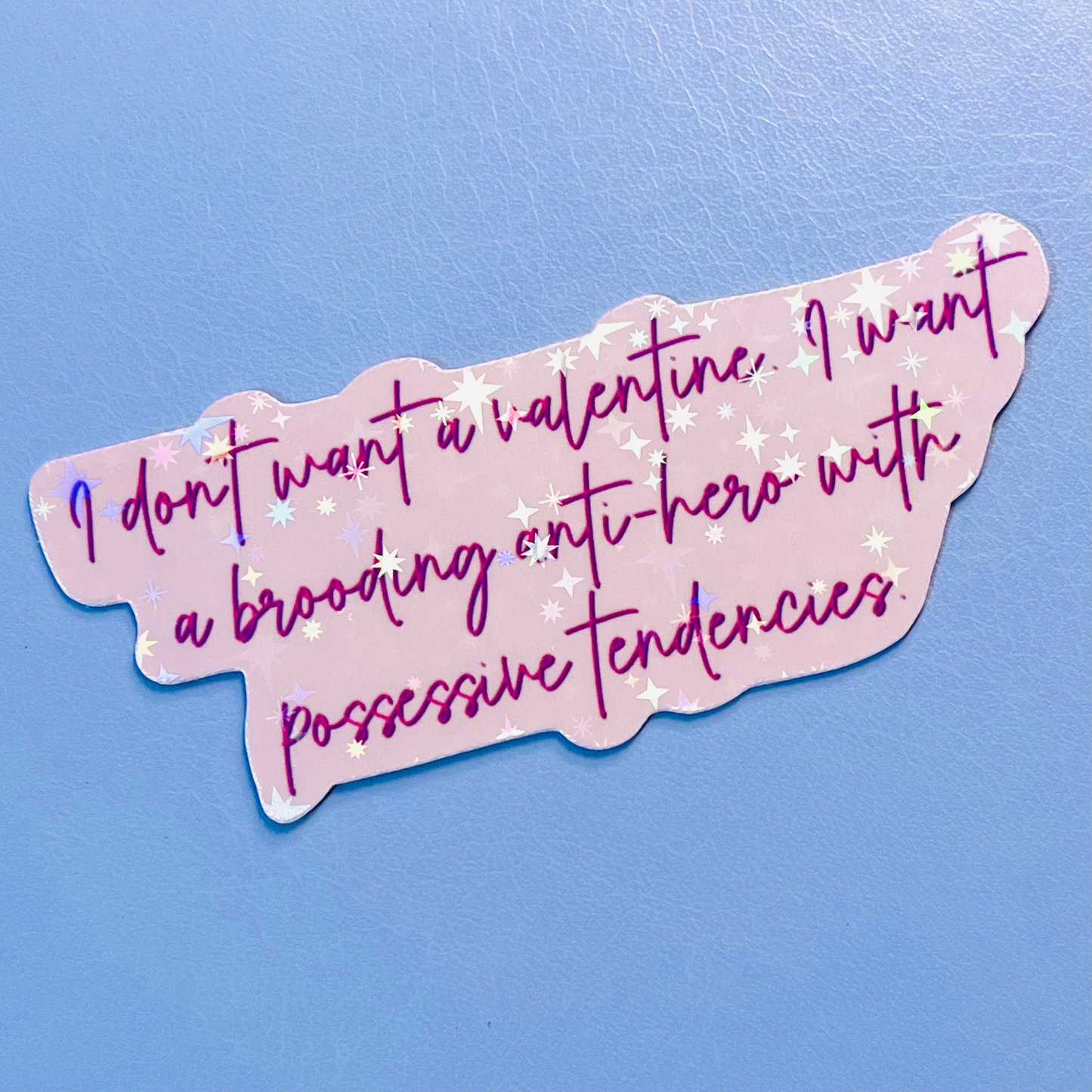 Brooding Anti-Hero Book Boyfriend Holographic Sticker