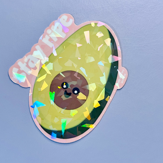 Stay Ripe Holographic Avocado Sticker