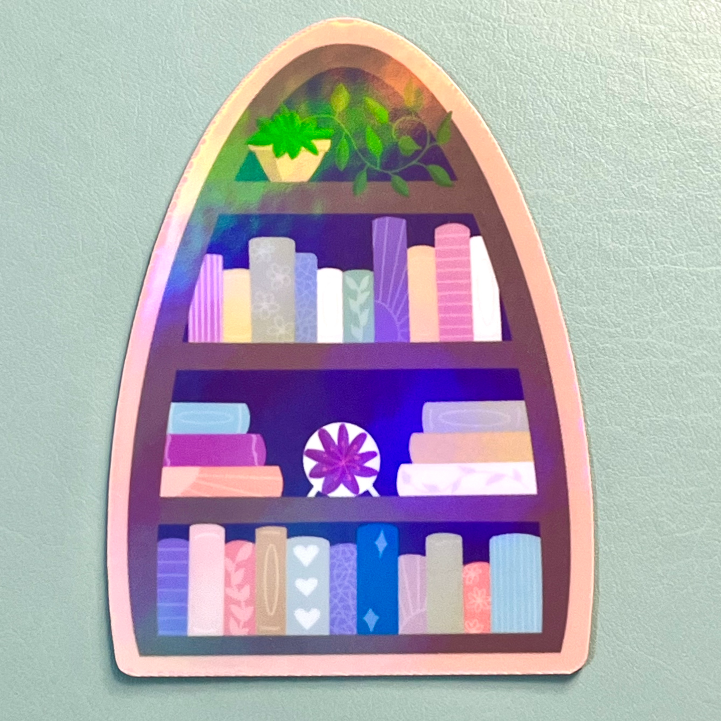 Bookcase Holographic Vinyl Sticker
