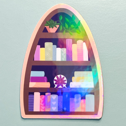 Bookcase Holographic Vinyl Sticker