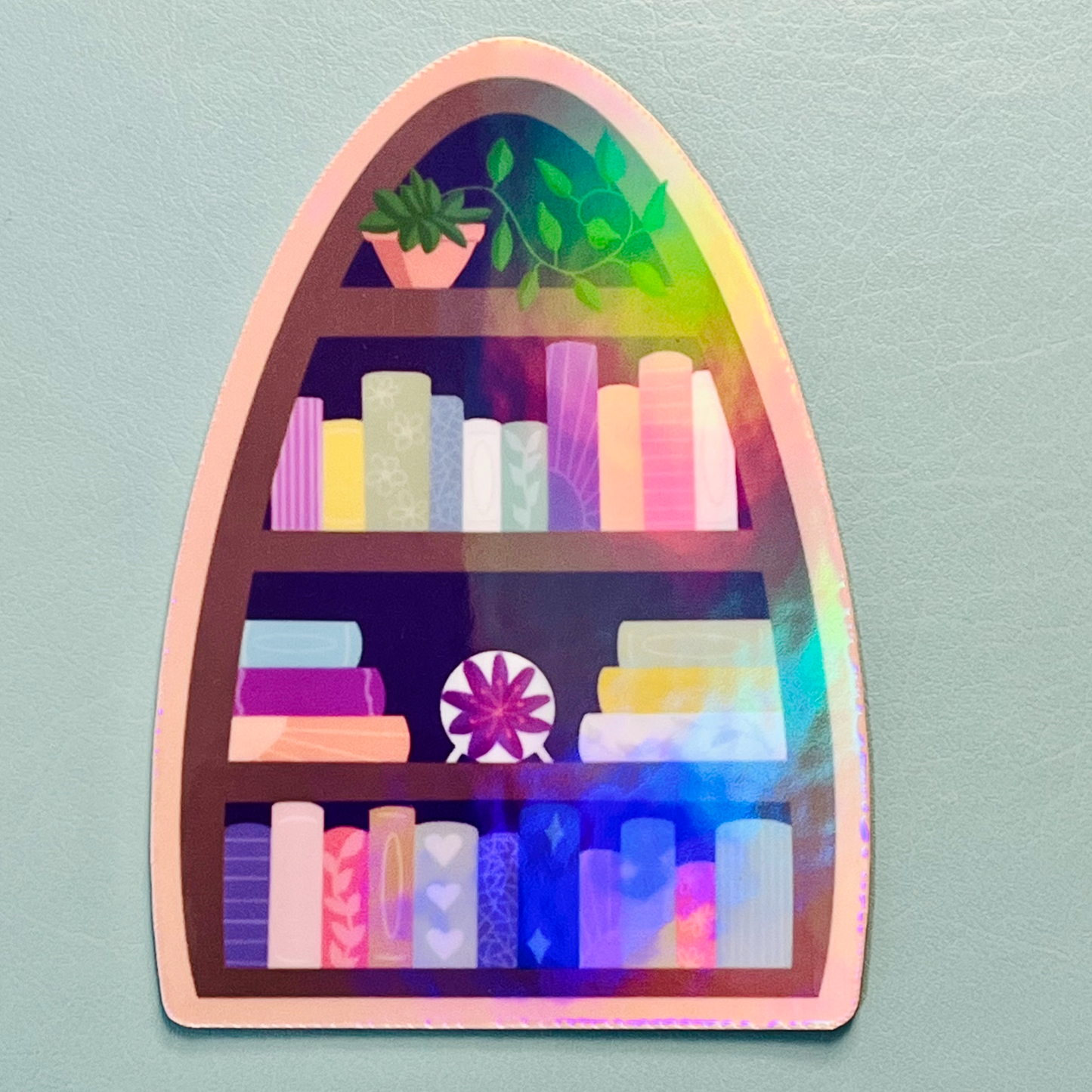 Bookcase Holographic Vinyl Sticker