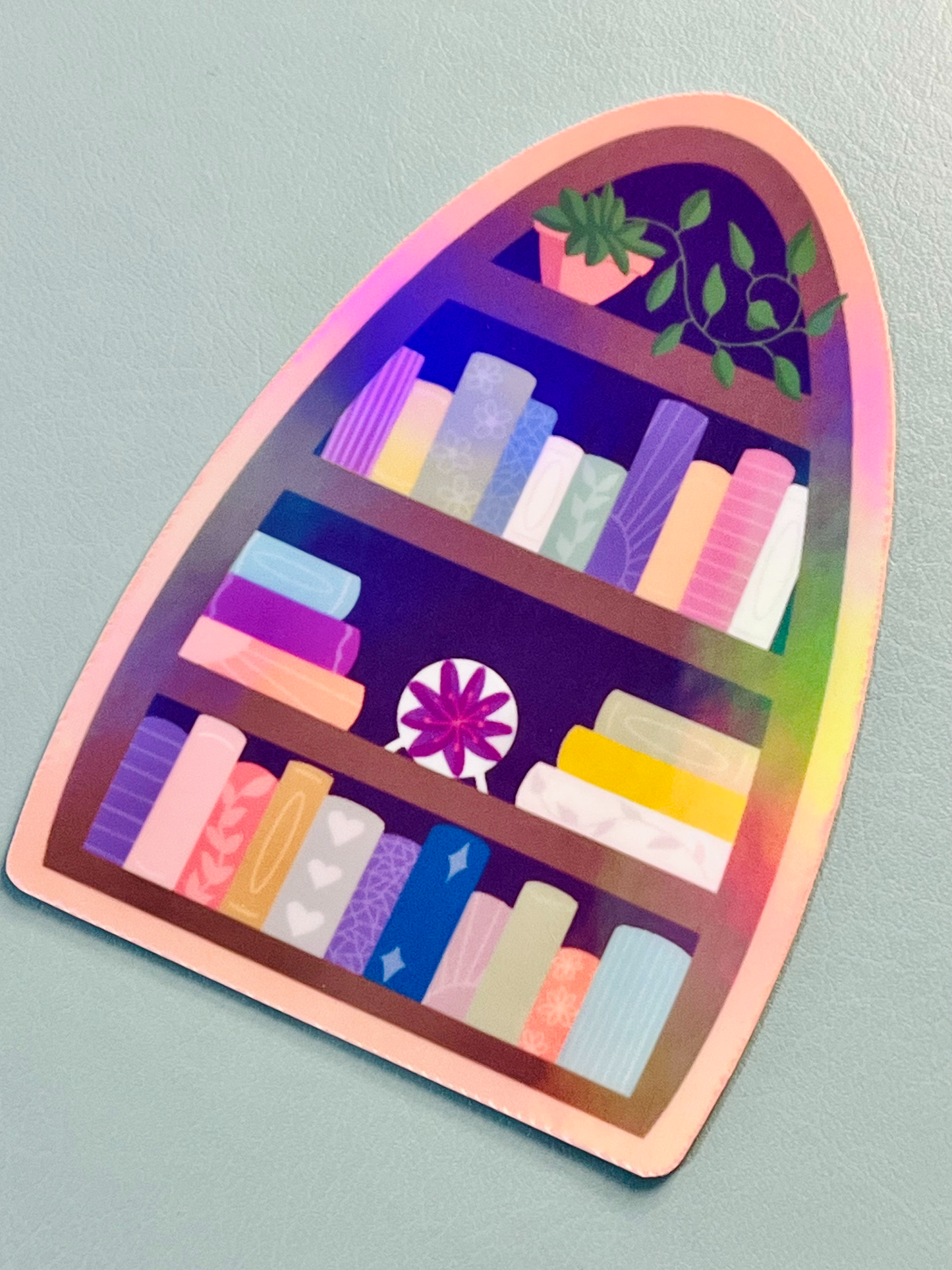 Bookcase Holographic Vinyl Sticker