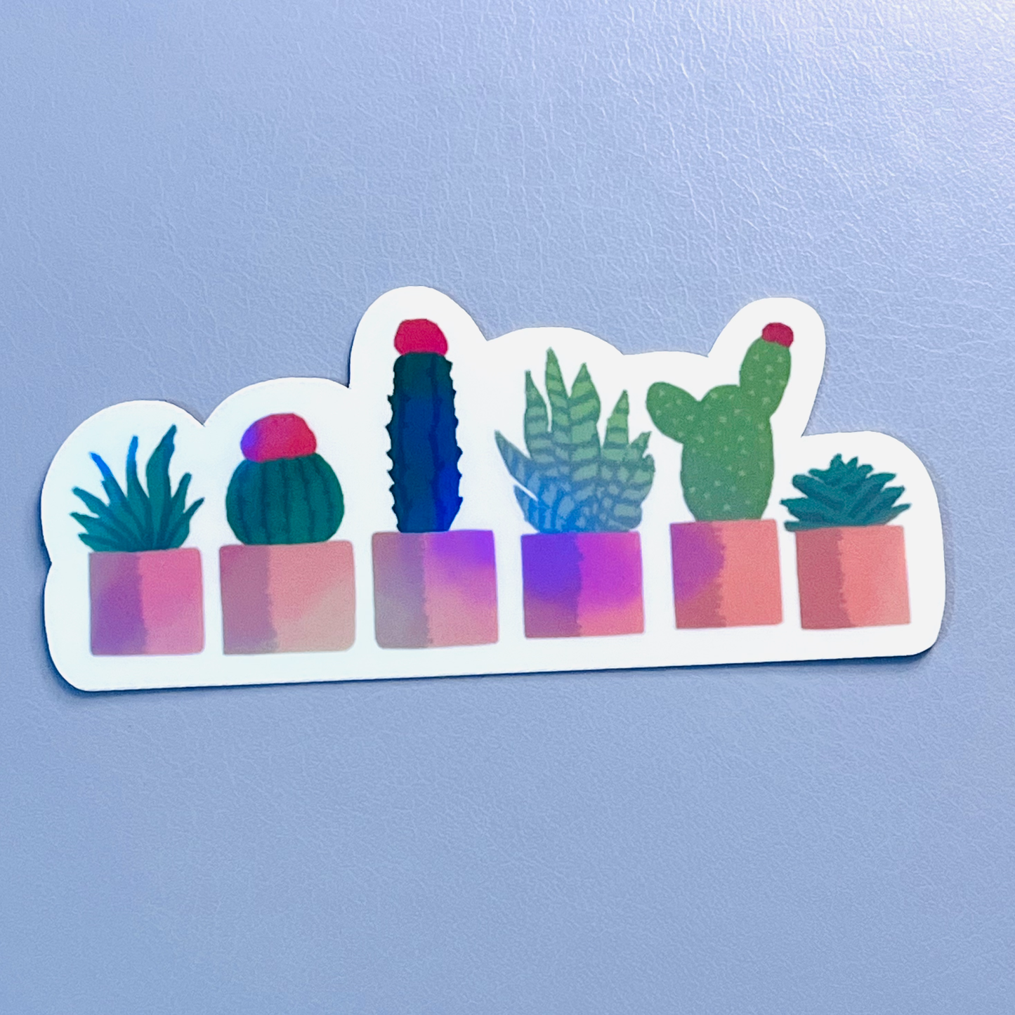Mini Succulents Holographic Vinyl Sticker