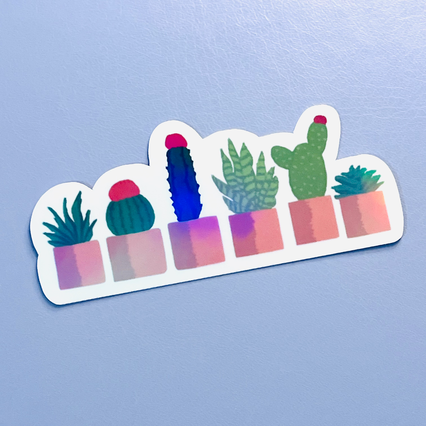 Mini Succulents Holographic Vinyl Sticker
