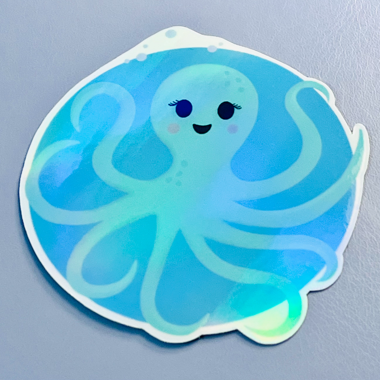 Octopus Rainbow Holographic Vinyl Sticker