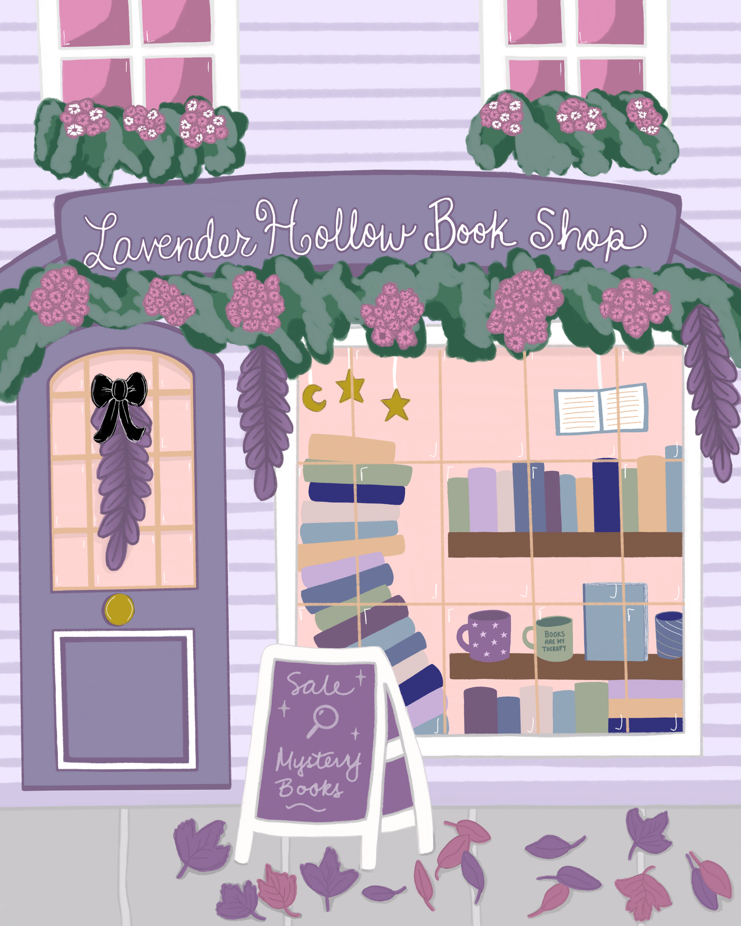 Lavender Hollow Book Shop Art Print